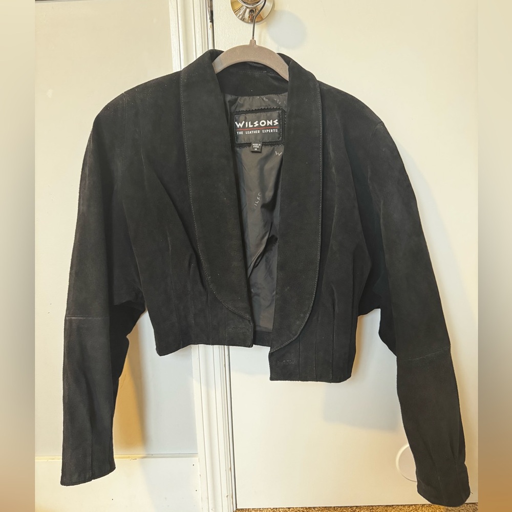 Vintage Leather Suede Bomber Jacket